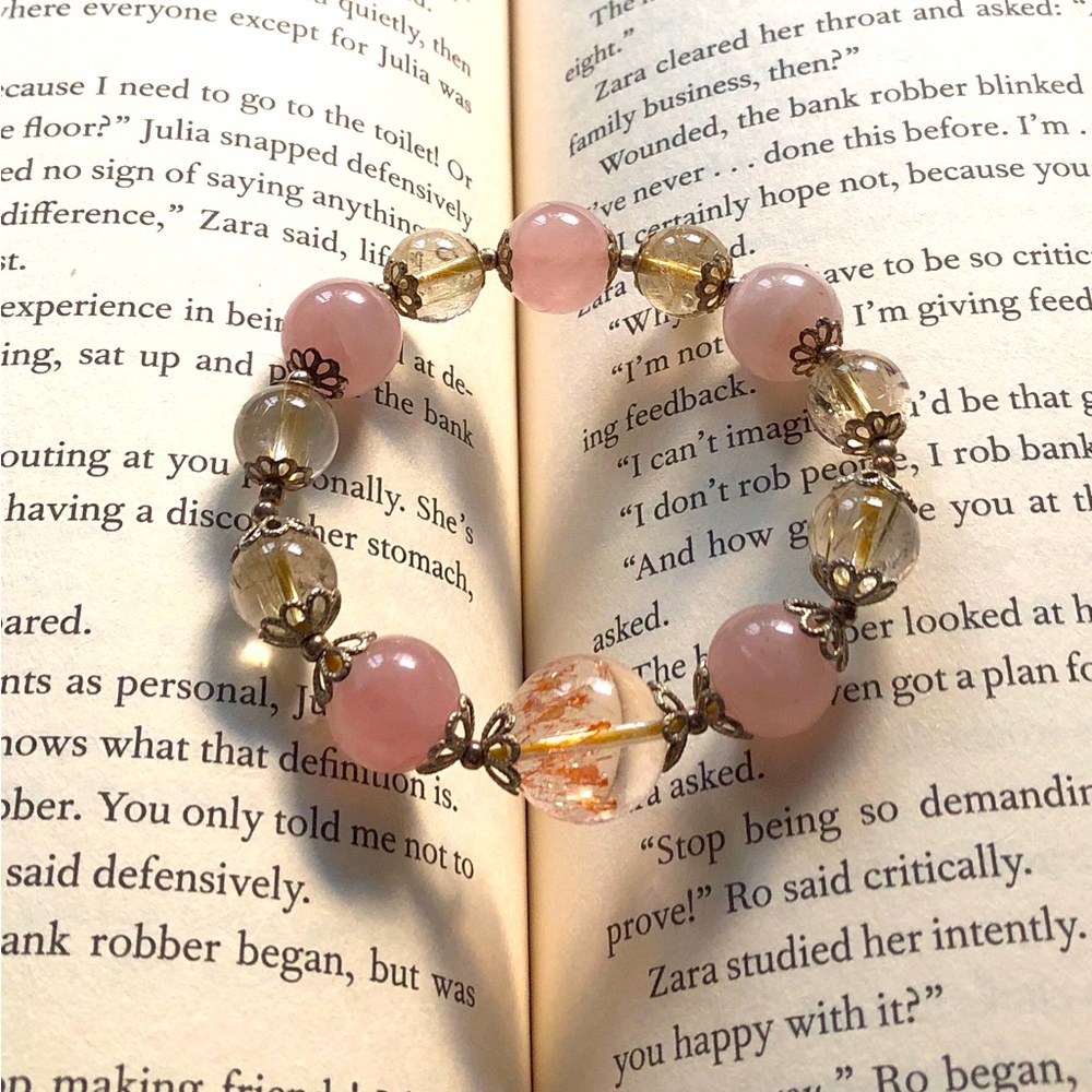 Vintage Crystal Bracelet Pink White